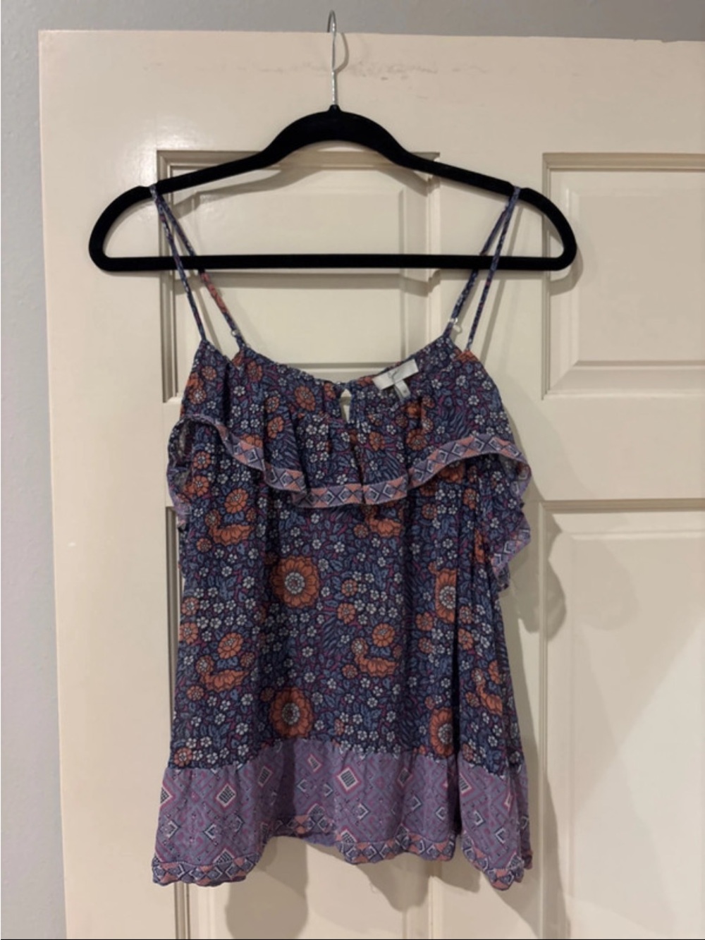 Joie Purple Floral Ruffle Camisole